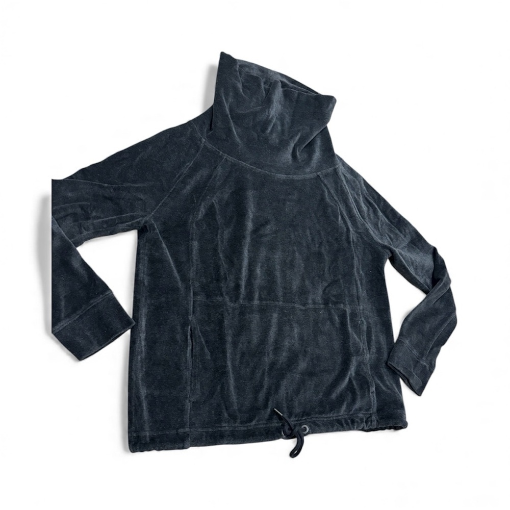 Athleta Charcoal Velour Funnel Neck Pullover - Picture 5 of 5